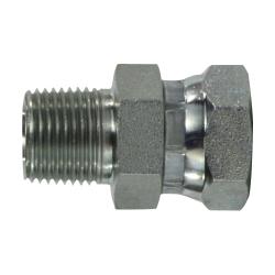 1404812 Swivel Adapter, 1/2 - in Male NPTF x 3/4 - in Female NPSM Swivel, Steel - GetHydraulics.com