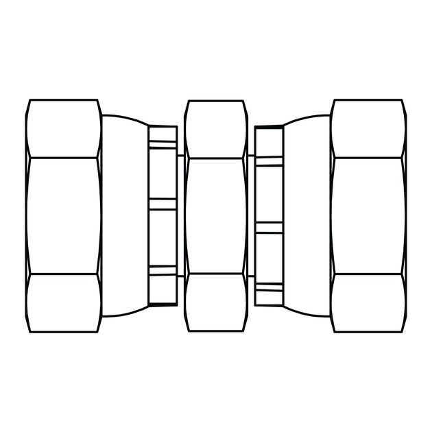 1406 - 16 - 16 Pipe Dual Swivel Union - GetHydraulics.com