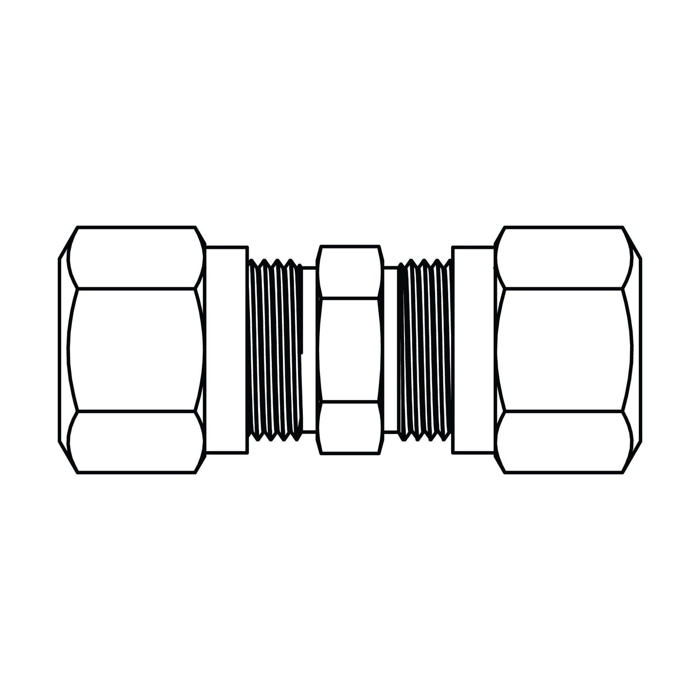 1462 - 04 - 04 Tube Union, Brass DOT Air Brake Fitting - GetHydraulics.com