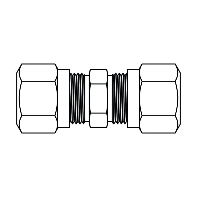 1462 - 06 - 06 Tube Union, Brass DOT Air Brake Fitting - GetHydraulics.com