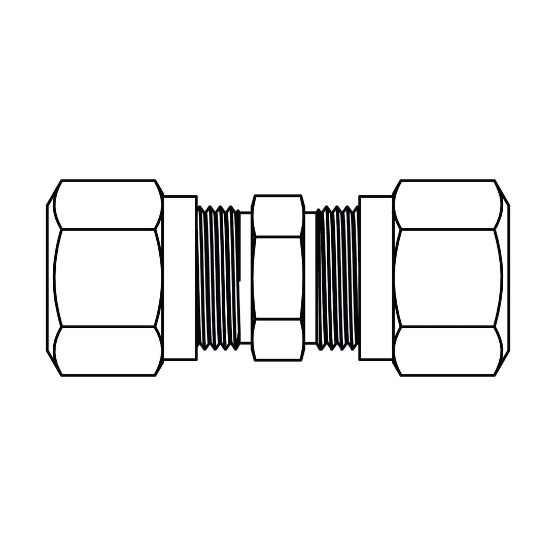 1462 - 10 - 10 Tube Union, Brass DOT Air Brake Fitting - GetHydraulics.com