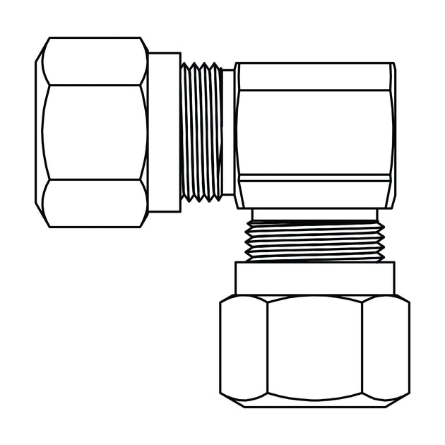 1465 - 08 - 08 Tube Union Elbow 90 , Brass DOT Air Brake Fitting - GetHydraulics.com