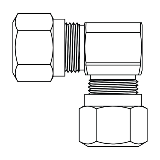 1465 - 10 - 10 Tube Union Elbow 90 , Brass DOT Air Brake Fitting - GetHydraulics.com