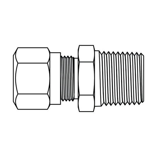 1468 - 08 - 04 Tube to Pipe, Brass DOT Air Brake Fitting - GetHydraulics.com