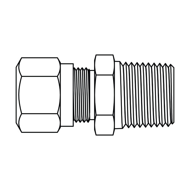 1468 - 12 - 12 Tube to Pipe, Brass DOT Air Brake Fitting - GetHydraulics