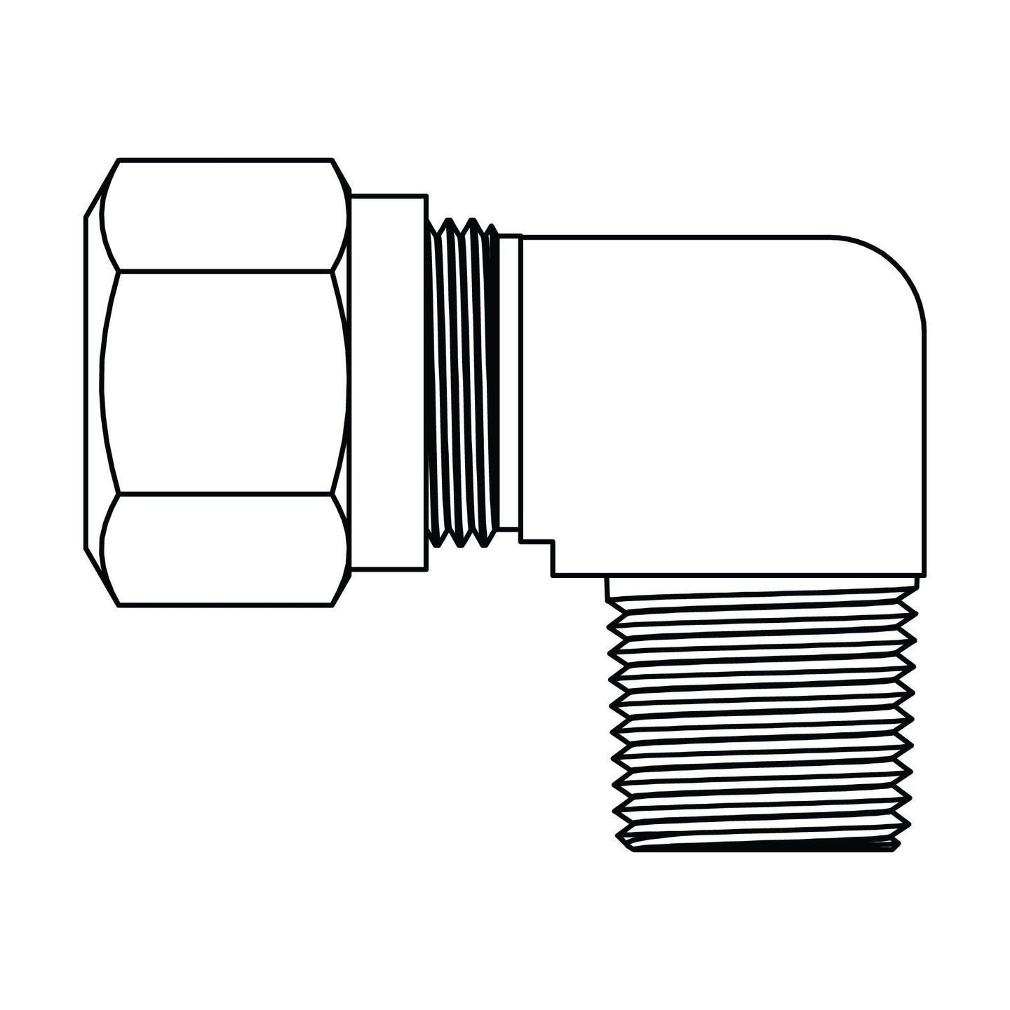 1469 - 12 - 08 Tube to Pipe Elbow 90°, Brass DOT Air Brake Fitting - GetHydraulics