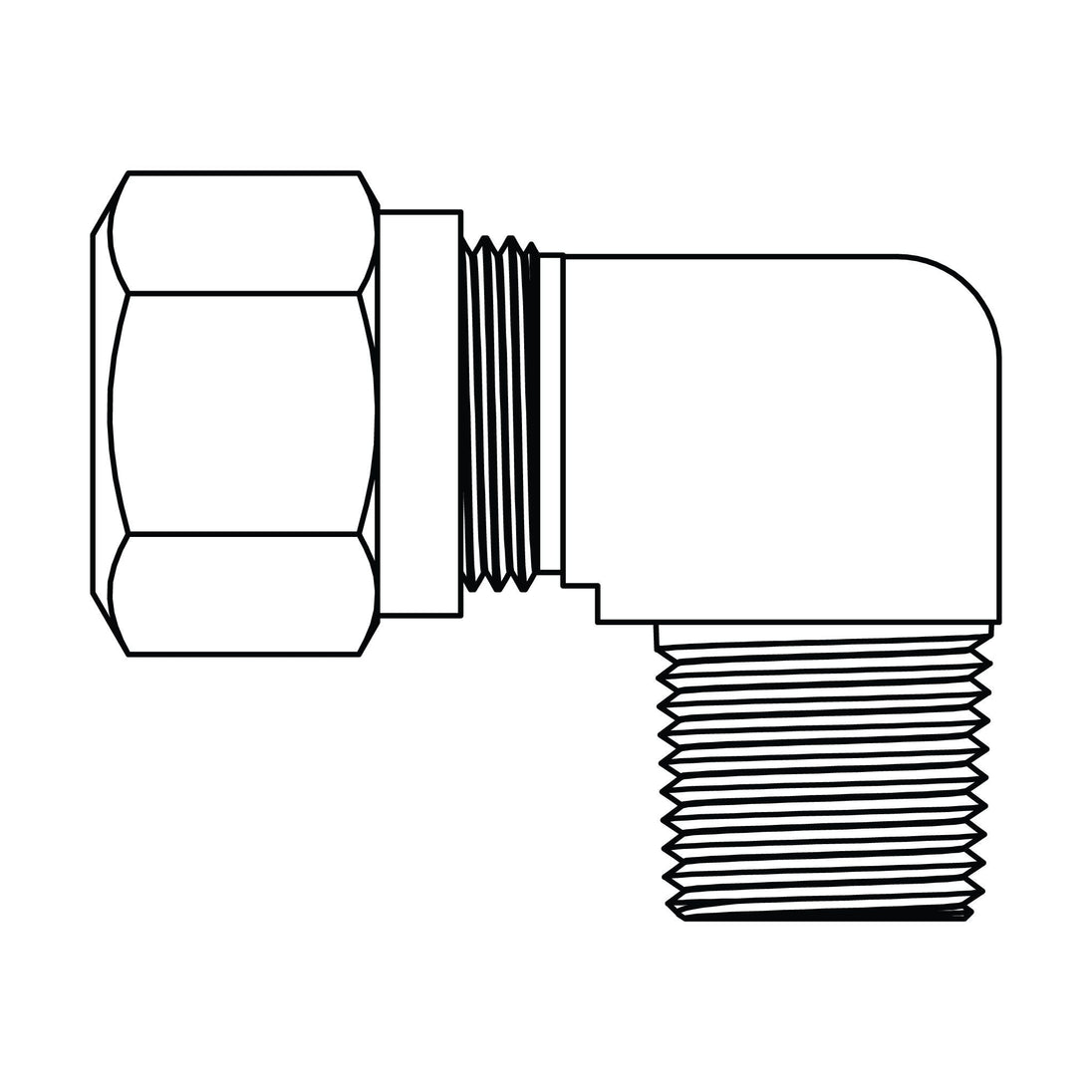 1469 - 12 - 12 Tube to Pipe Elbow 90°, Brass DOT Air Brake Fitting - GetHydraulics