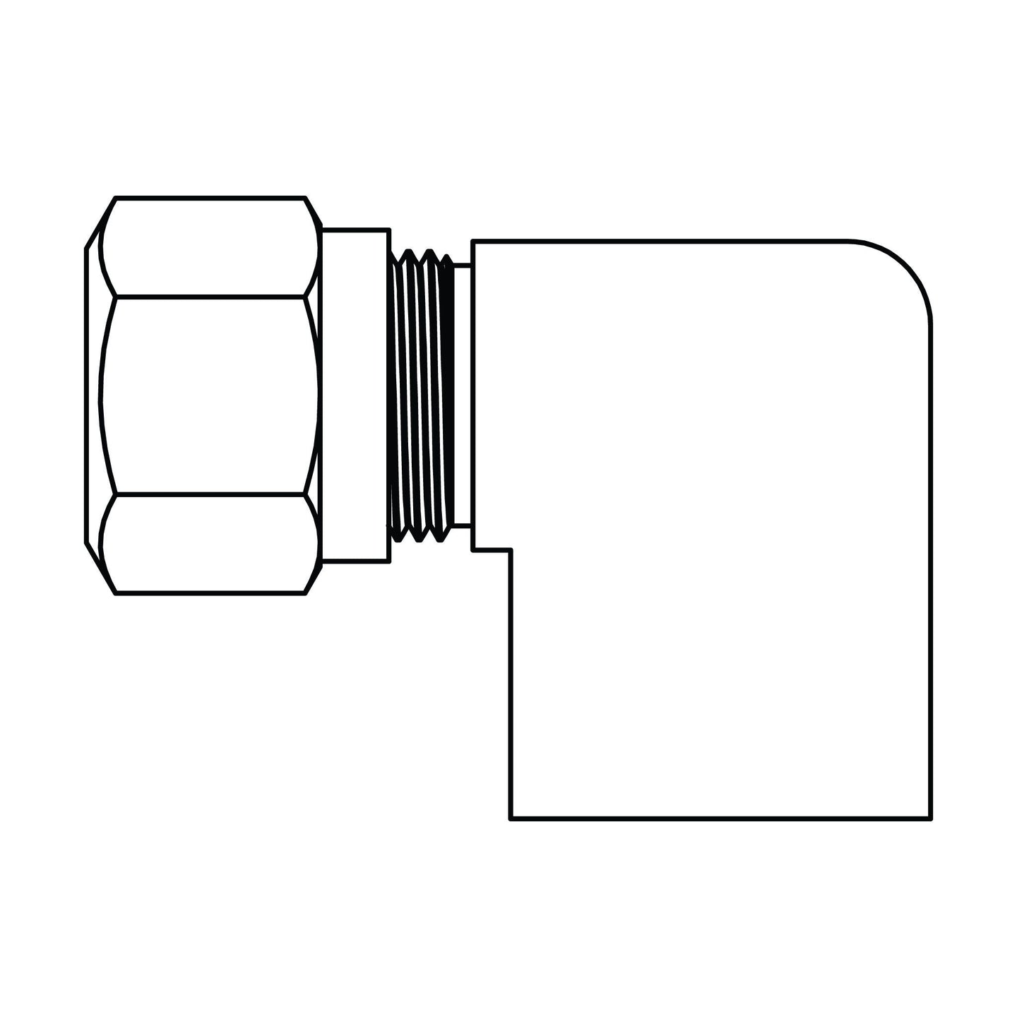 1470 - 04 - 02 Tube to Pipe Elbow 90°, Brass DOT Air Brake Fitting - GetHydraulics