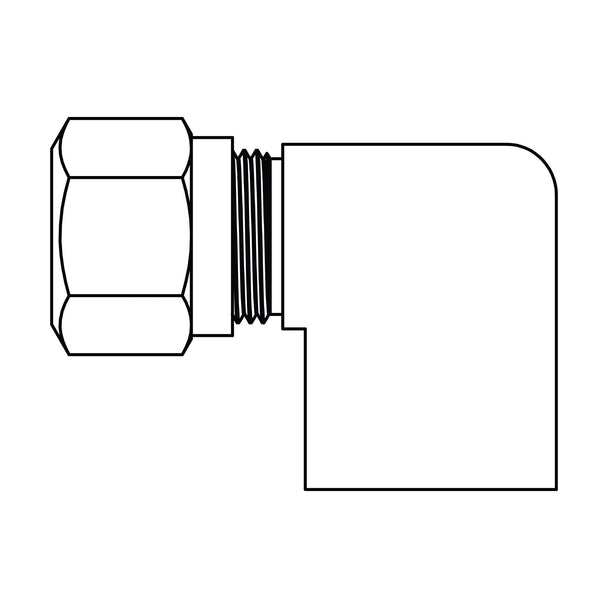 1470 - 04 - 04 Tube to Pipe Elbow 90°, Brass DOT Air Brake Fitting - GetHydraulics