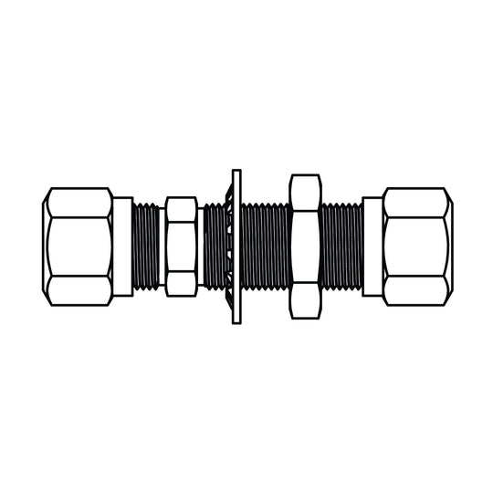 1474 - 06 - 06 Tube Bulkhead Union, Brass DOT Air Brake Fitting - GetHydraulics.com
