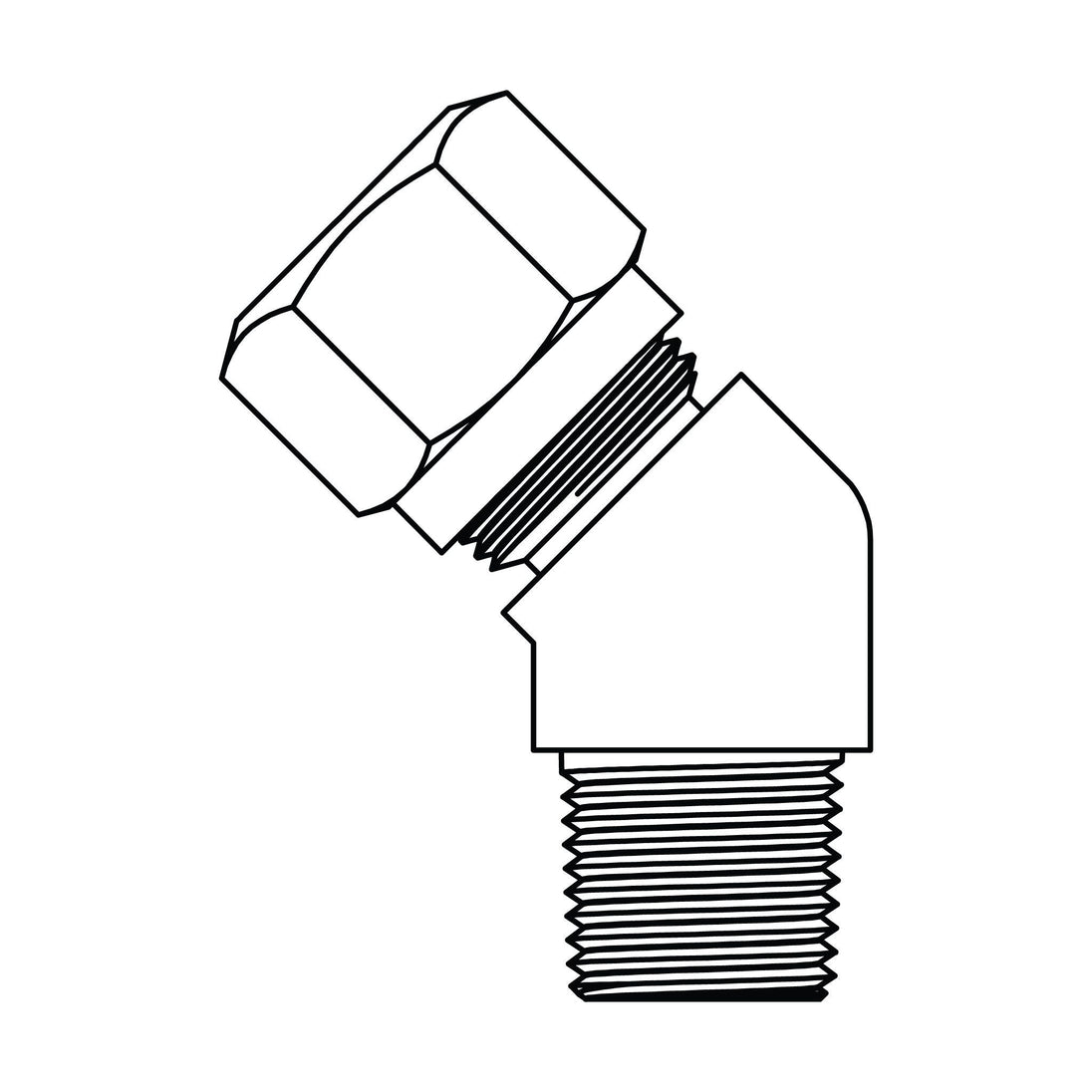 1480 - 08 - 06 Tube to Pipe Elbow 45°, Brass DOT Air Brake Fitting - GetHydraulics