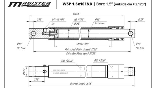 1.5" Bore Snow Plow Cylinders - GetHydraulics