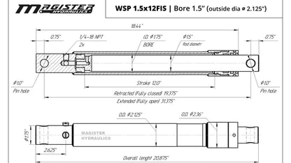 1.5" Bore Snow Plow Cylinders - GetHydraulics