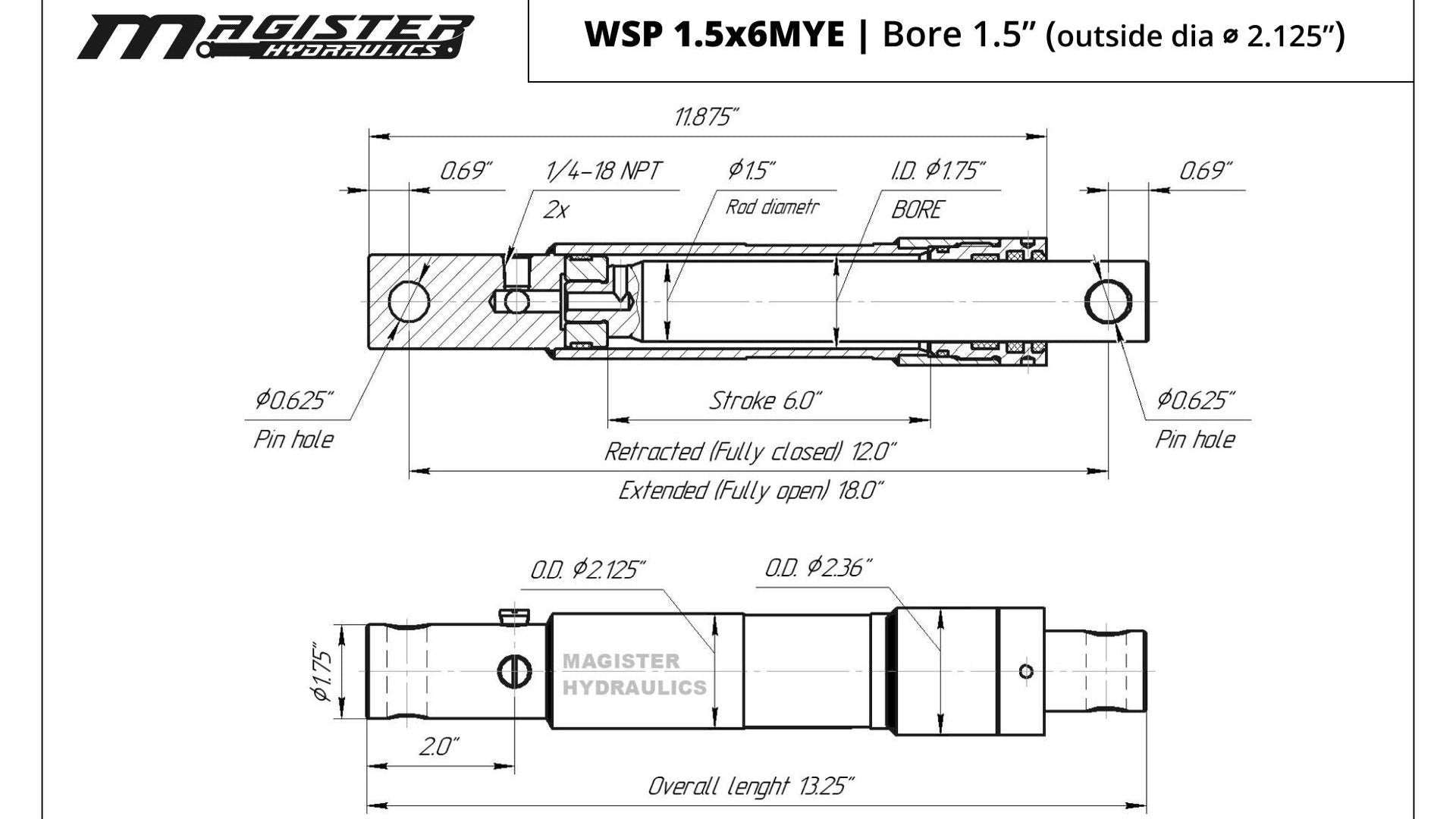 1.5" Bore Snow Plow Cylinders - GetHydraulics