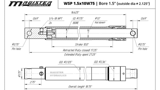 1.5" Bore Snow Plow Cylinders - GetHydraulics