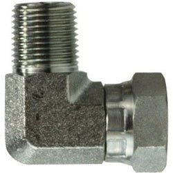 1501612 90 - deg Swivel Elbow, 3/8 - in Male NPTF x 3/4 - in Female NPSM Swivel, Steel - GetHydraulics.com