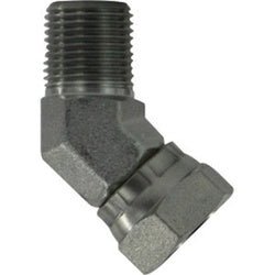150322 45 - deg Swivel Adapter Elbow, 1/8 - in Male NPTF x 1/8 - in Female NPSM Swivel, Steel - GetHydraulics.com