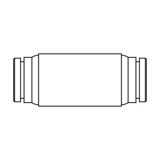 1562-02.5-02.5 Tube Union, Brass DOT Push-In Fitting