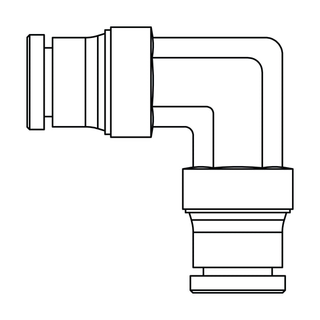 1565 - 08 - 08 Tube Union Elbow 90 , Brass DOT Push - In Fitting - GetHydraulics.com