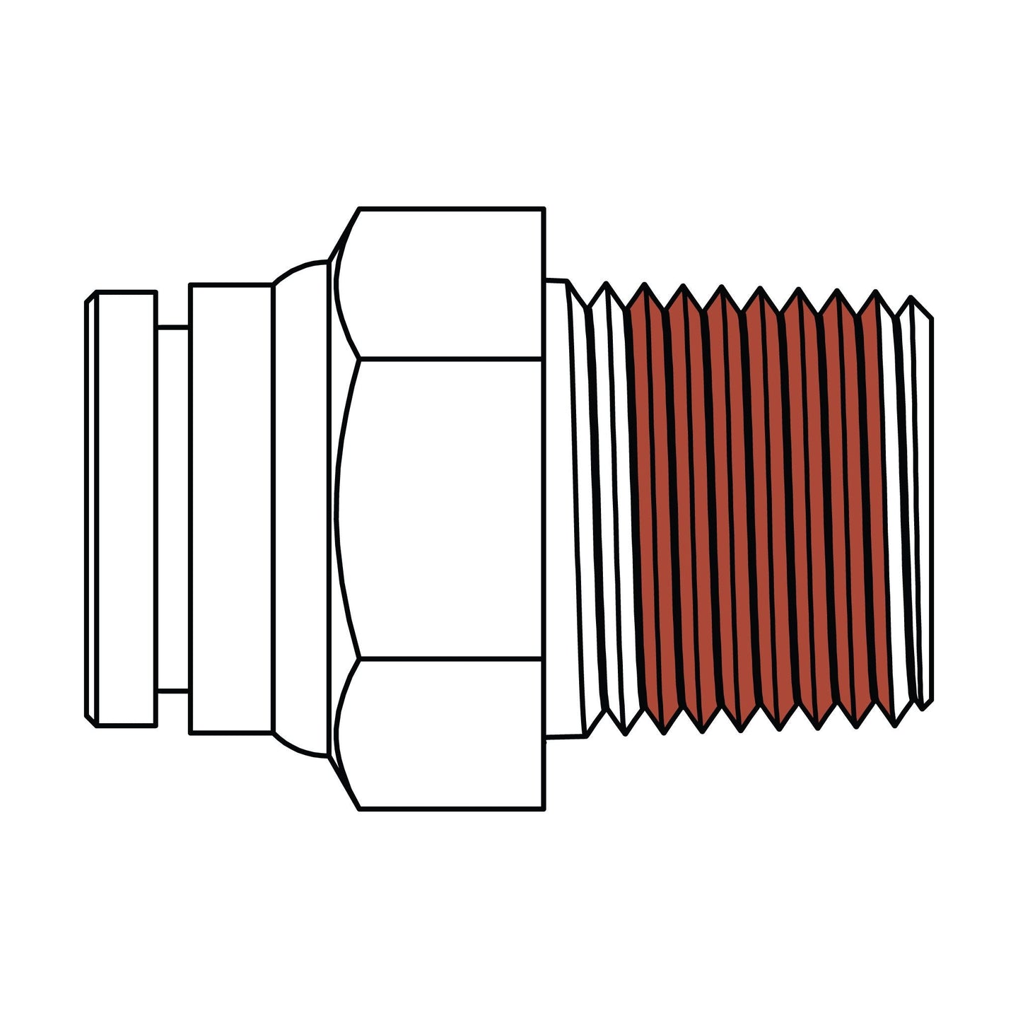 1568 - 08 - 04 Tube to Pipe, Brass DOT Push - In Fitting - GetHydraulics.com
