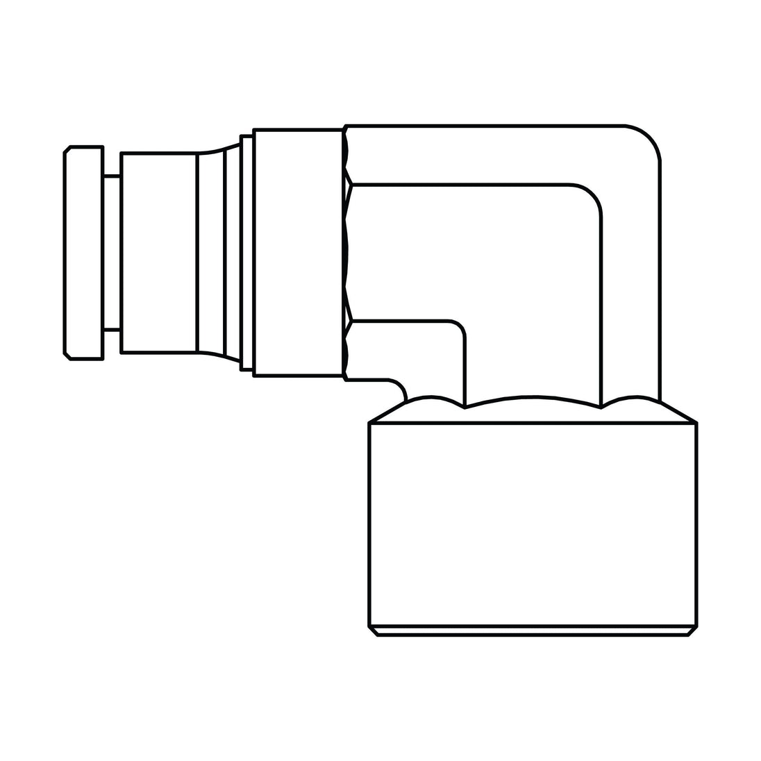 1570 - 04 - 06 Tube to Female Pipe Elbow 90°, Brass DOT Push - In Fitting - GetHydraulics