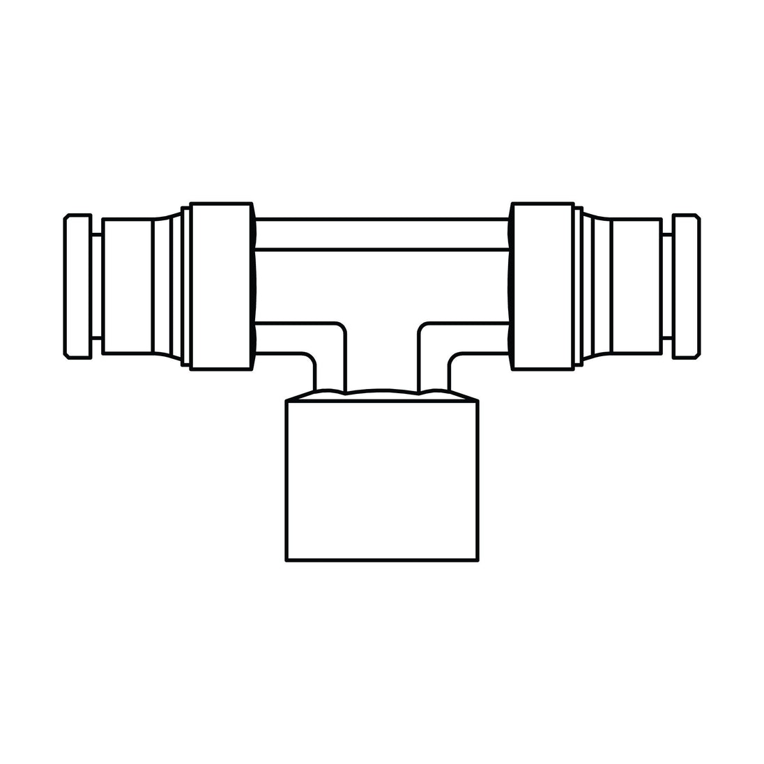 1577 - 04 - 04 - 02 Tube to Pipe Branch Tee, Brass DOT Push - In Fitting - GetHydraulics