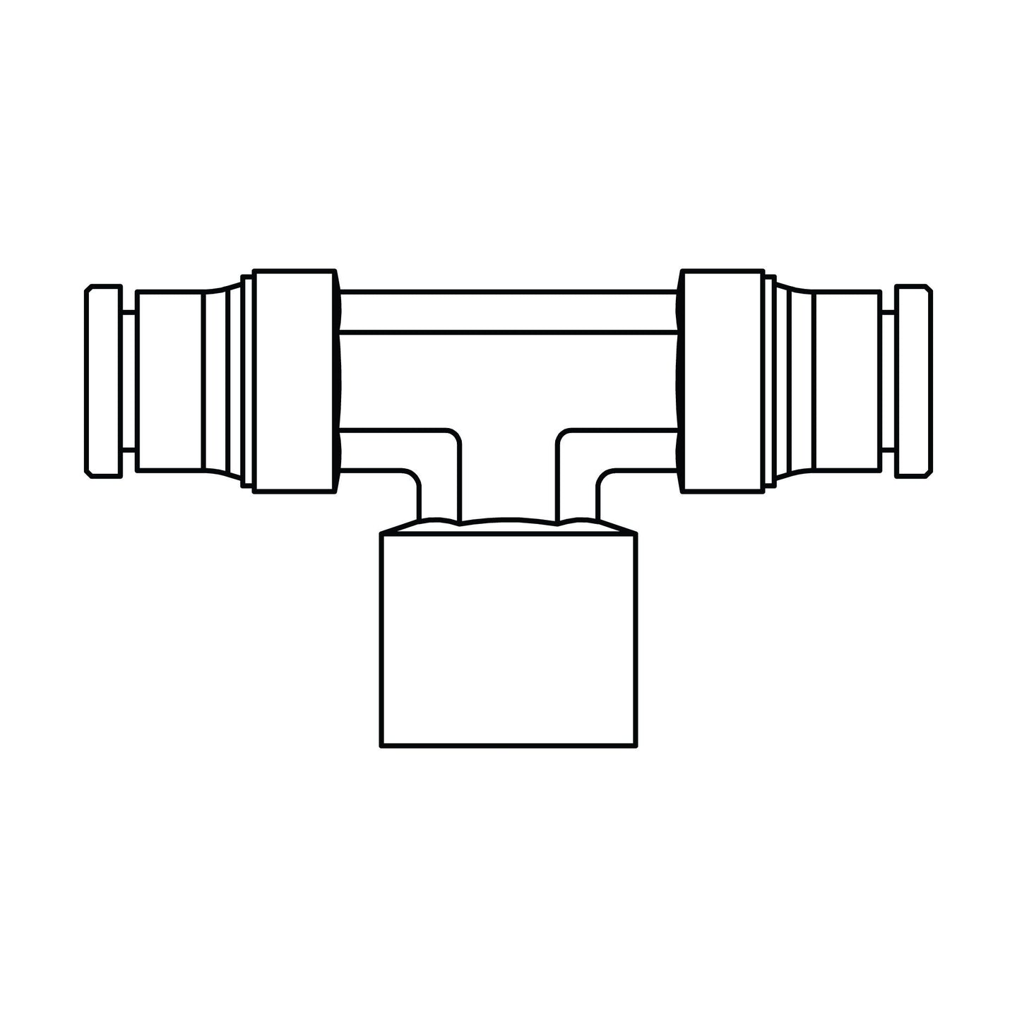 1577 - 04 - 04 - 02 Tube to Pipe Branch Tee, Brass DOT Push - In Fitting - GetHydraulics