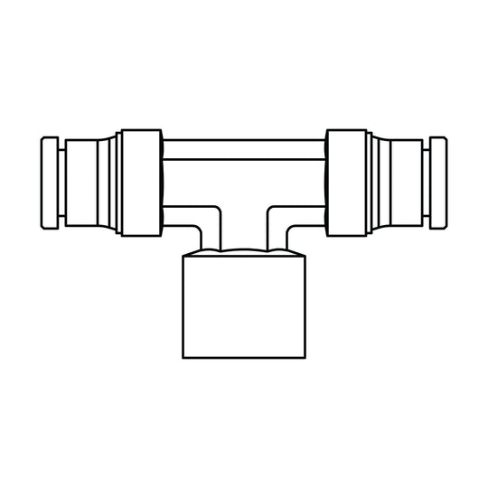 1577 - 04 - 04 - 02 Tube to Pipe Branch Tee, Brass DOT Push - In Fitting - GetHydraulics.com