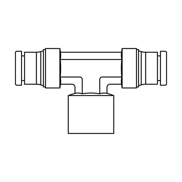 1577 - 04 - 04 - 02 Tube to Pipe Branch Tee, Brass DOT Push - In Fitting - GetHydraulics.com