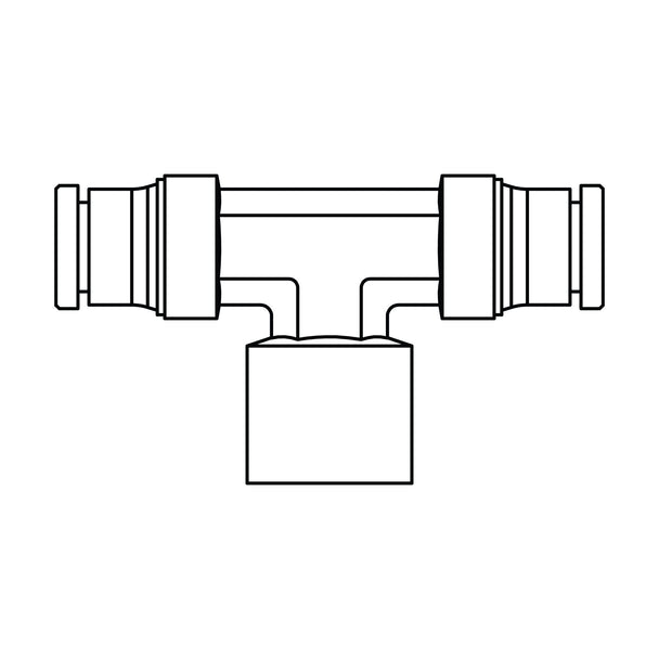 1577 - 04 - 04 - 04 Tube to Pipe Branch Tee, Brass DOT Push - In Fitting - GetHydraulics