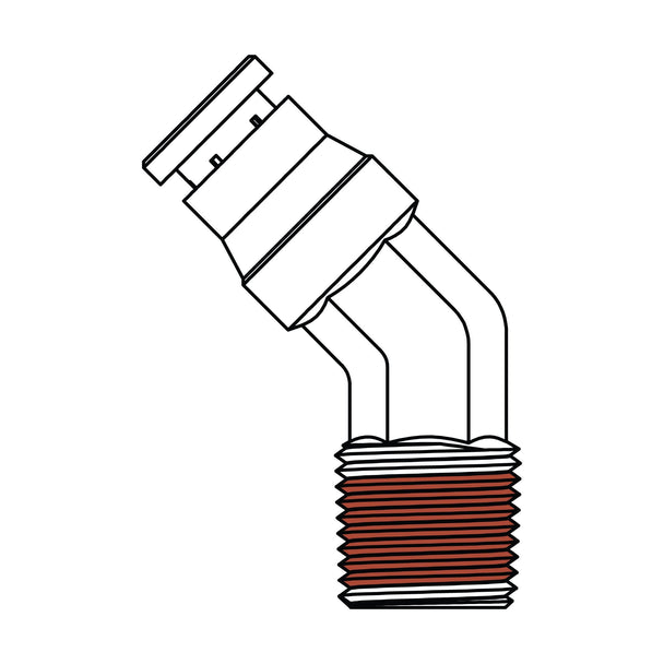 1580 - 06 - 04 Tube to Pipe Elbow 45°, Brass DOT Push - In Fitting - GetHydraulics