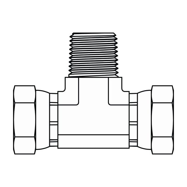 1601 - 06 - 06 - 06 Pipe Swivel Branch Tee - GetHydraulics.com