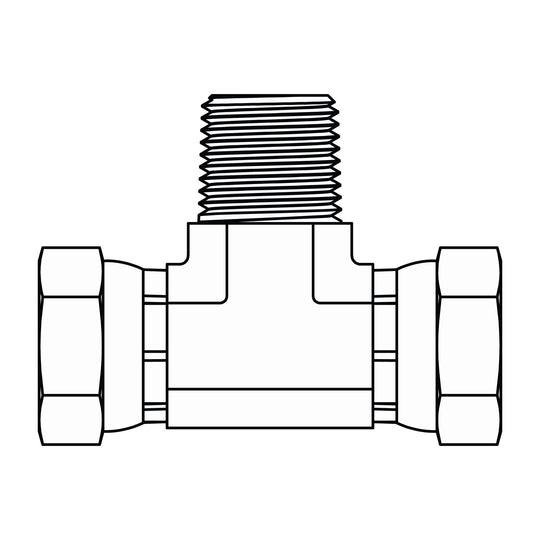 1601 - 08 - 06 - 06 Pipe Swivel Branch Tee - GetHydraulics.com