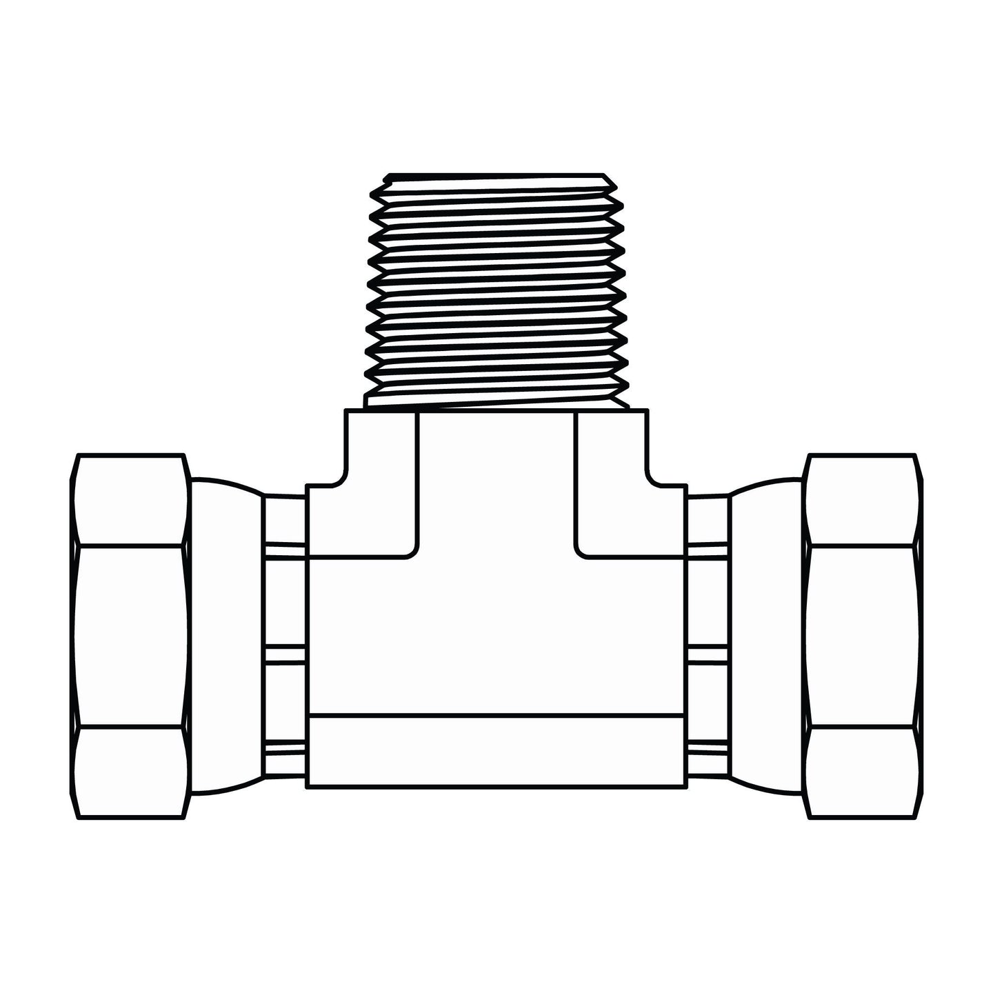 1601 - 16 - 16 - 16 Pipe Swivel Branch Tee - GetHydraulics.com