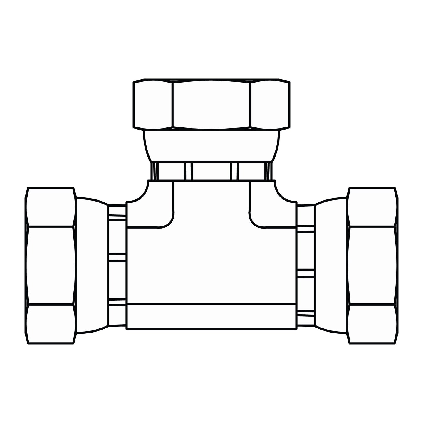 1603 - 06 - 06 - 06 Pipe Swivel Union Tee - GetHydraulics.com