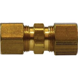18064D Drilled Through Union, 1/4 in Compression x 1/4 in Compression, Brass - GetHydraulics.com