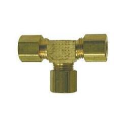 18103B Barstock Tee, 1/4 in Compression x 1/4 in Compression x 1/4 in Compression, Brass - GetHydraulics.com