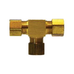 18104B Barstock Tee, 5/16 in Compression x 5/16 in Compression x 5/16 in Compression, Brass - GetHydraulics.com