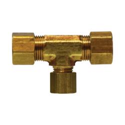 18118 Reducing Tee, 5/8 in Compression x 5/8 in Compression x 3/8 in Compression, Brass - GetHydraulics.com