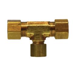 18119 Reducing Tee, 5/8 in Compression x 5/8 in Compression x 1/2 in Compression, Brass - GetHydraulics.com