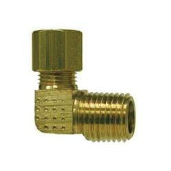 18225B 90 deg Barstock Elbow, 1/4 in Tube OD x 1/4 in Male NPTF, Brass - GetHydraulics.com