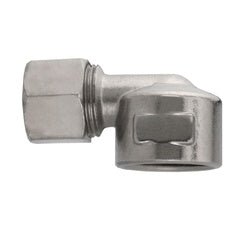 18262N 90 - deg Elbow, 1/2 - in Compression x 3/8 - in Female NPTF, Nickel - Plated Brass - GetHydraulics.com
