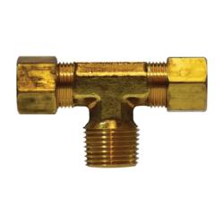 18301 Branch Tee, 5/8 in Tube OD x 5/8 in Tube OD x 1/2 in Male NPTF, Brass - GetHydraulics.com