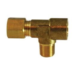 18307 Tee, 1/4 - in Compression x 1/8 - in Female NPTF x 1/8 - in Male NPTF, Brass - GetHydraulics.com