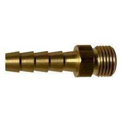 18534 Adapter with Plastic Sleeve, 1/4 in Hose Barbed x 1/4 in Compression, Brass - GetHydraulics.com