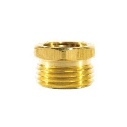 18AS - 12D Short Straight Rigid Adapter, 3/4 in MGH x 1/2 in Female NPTF, Brass - GetHydraulics.com