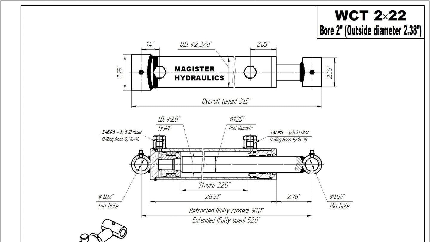 2" Bore Cross Tube Hydraulic Cylinders (Copy) - GetHydraulics