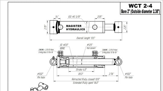 2" Bore Cross Tube Hydraulic Cylinders (Copy) - GetHydraulics