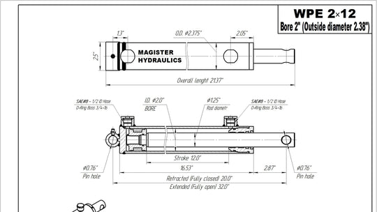 2" Bore Pin Eye Cylinders - GetHydraulics