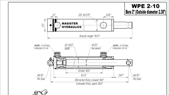 2" Bore Pin Eye Cylinders - GetHydraulics